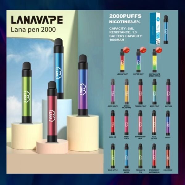 LANA 拋棄式電子煙 2000口｜輕巧便攜｜免充電｜18種口味可選
