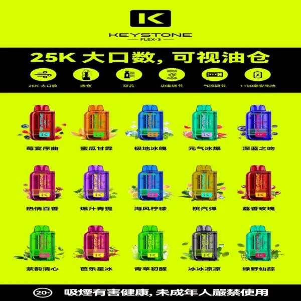 鑰石KEYSTONE FLEX-3 25000口專彈專機套裝|大容量續航